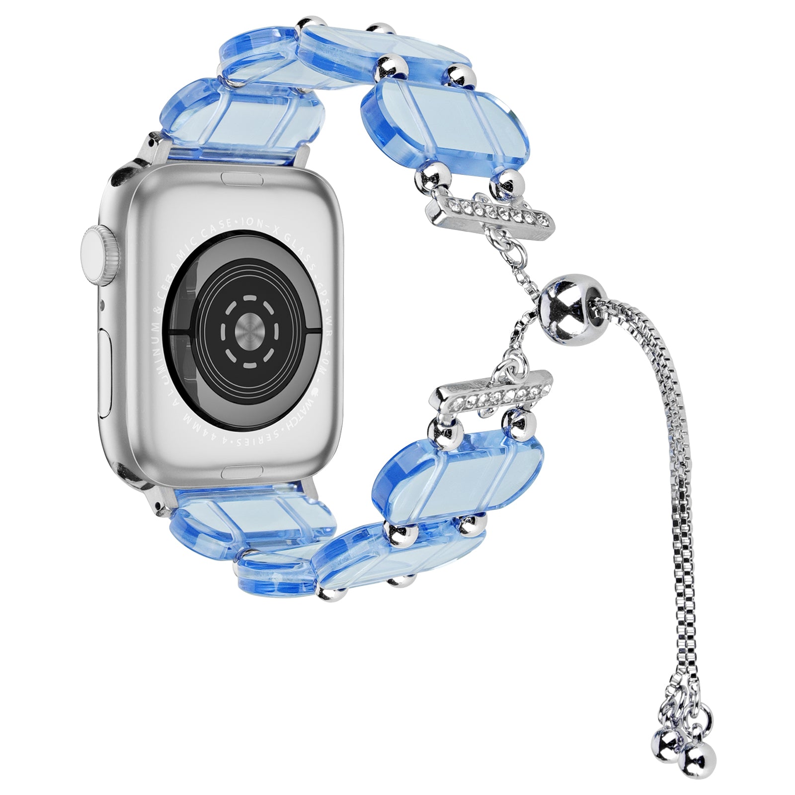 For Apple Watch Series 9 8 7 41mm / 6 5 4 SE (2022) SE (2023) SE 40mm / 3 2 1 38mm Watch Strap Resin Bracelet - Transparent Blue For Apple Watch Series 9 8 7 41mm / 6 5 4 SE (2022) SE (2023) SE 40mm / 3 2 1 38mm Watch Strap Resin Bracelet - Transparent Blue